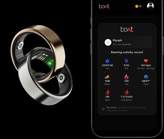 Boat Smart Ring health app