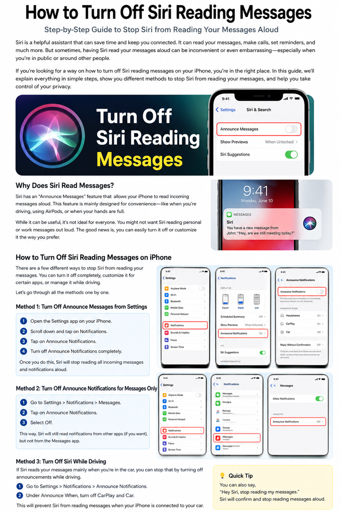 How to Turn Off Siri Reading Messages on iPhone